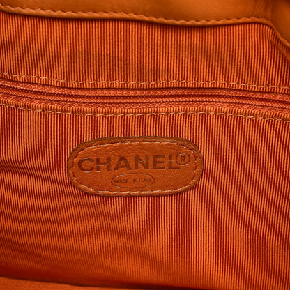 Chanel Lambskin Tortoise Drawstring Tote Orange 6 of 14