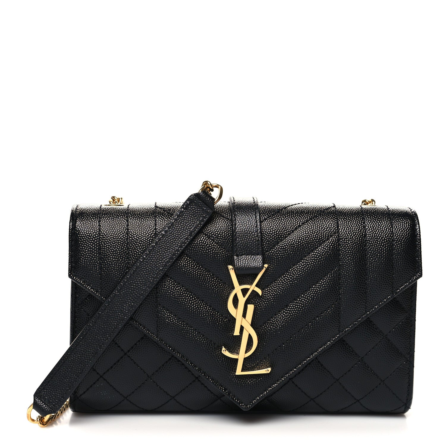 Saint Laurent Grain De Poudre Textured Mixed Matelasse Triquilt Small Monogram Satchel Black 1 of 11