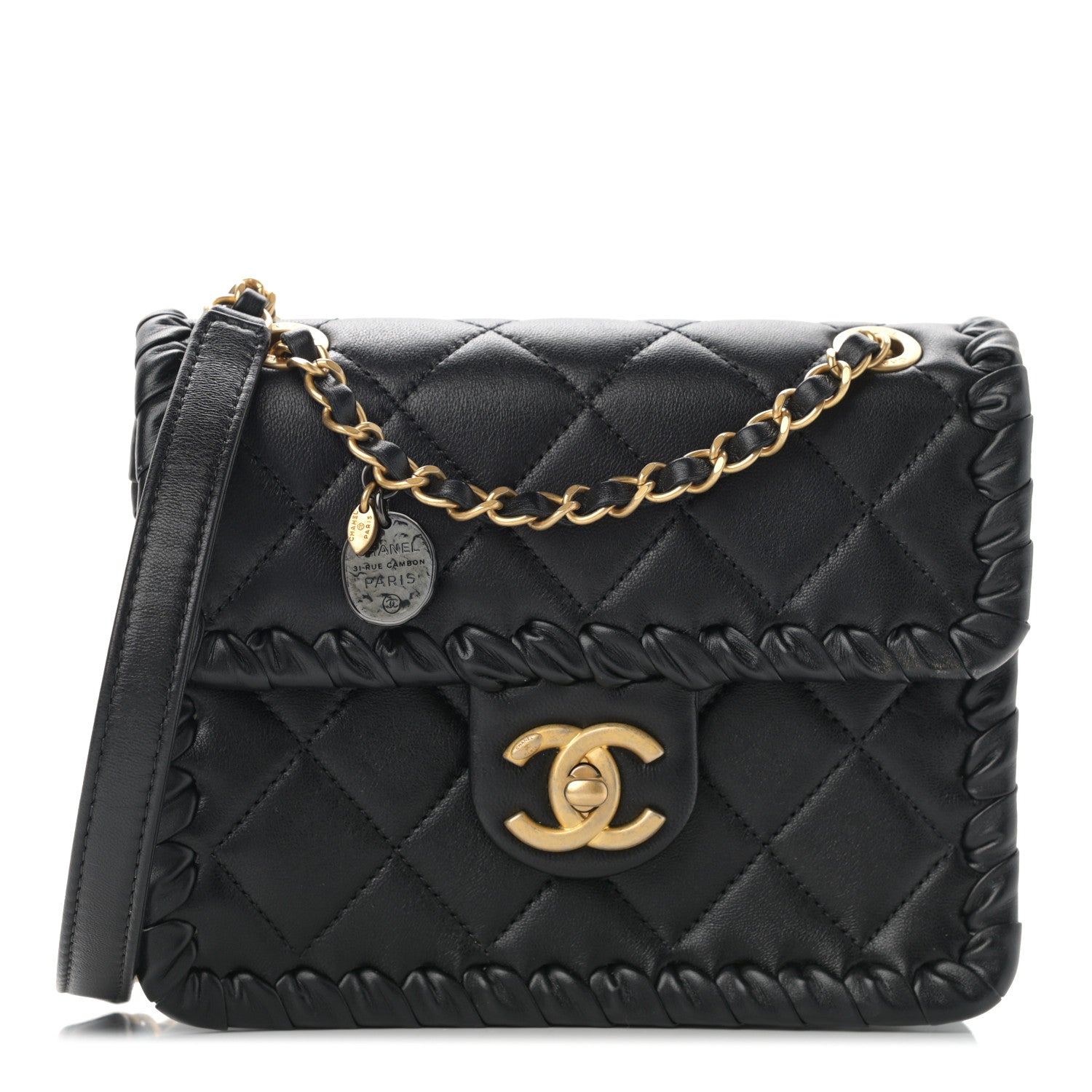 Chanel Calfskin Braided Mini My Own Frame Flap Black 1 of 11