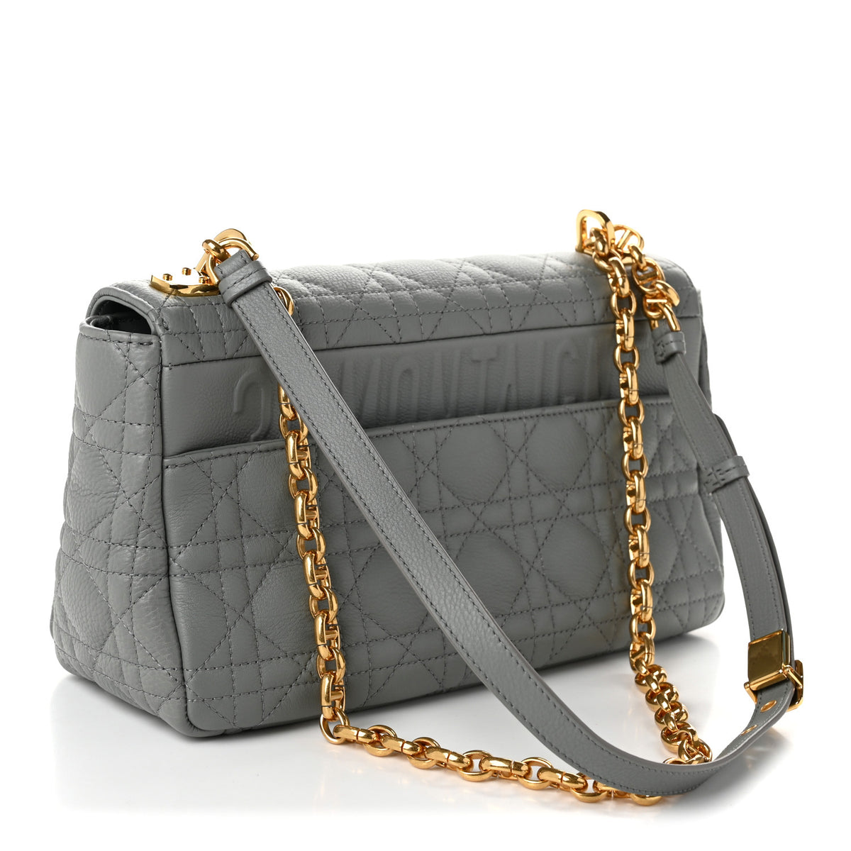 Christian Dior Supple Calfskin Cannage Medium Caro Bag Ethereal Grey 3 of 10