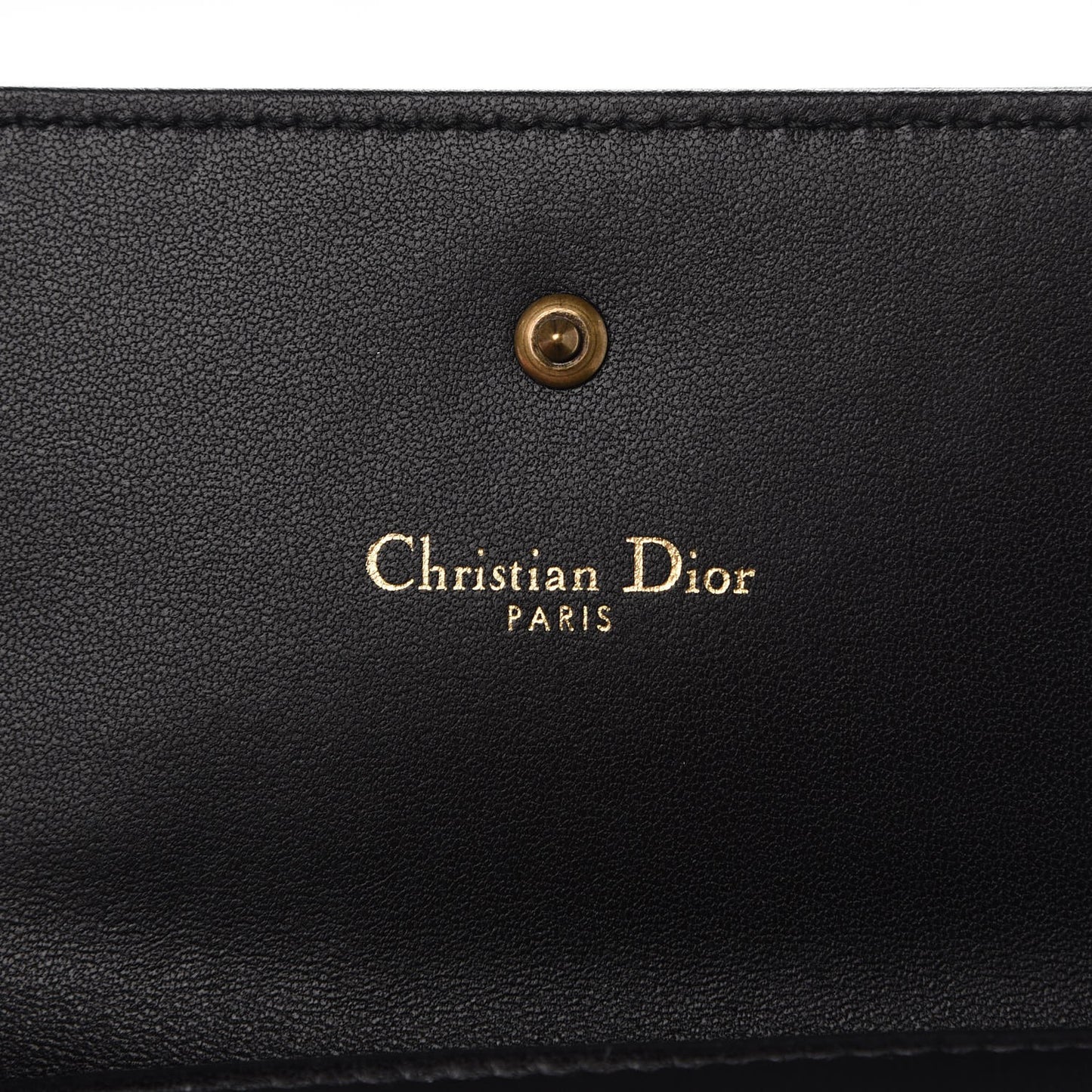 Lambskin Cannage Studded Diorama Elancee Wallet Black