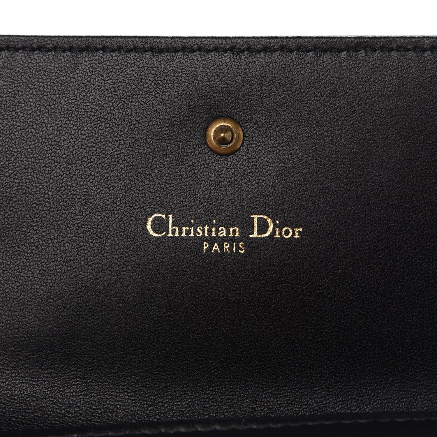 Christian Dior Lambskin Cannage Studded Diorama Elancee Wallet Black 6 of 7