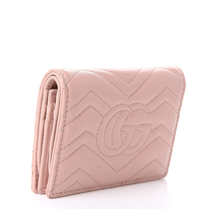 Gucci Calfskin Matelasse GG Marmont Card Case Wallet Perfect Pink 3 of 10