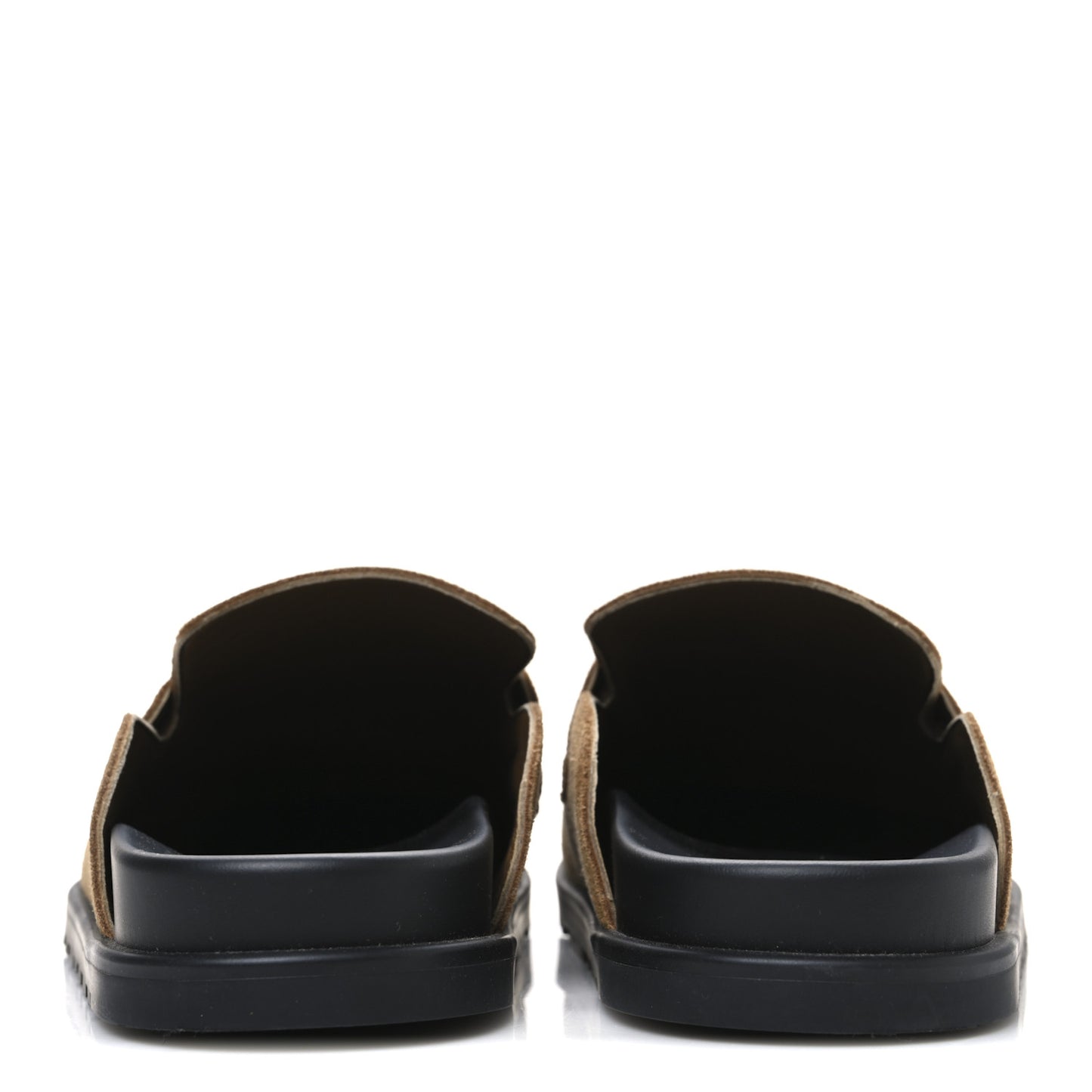 Suede Calfskin Mens Go Mules 41.5 Brun Fume