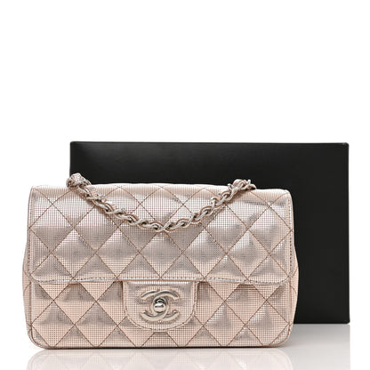 Chanel Metallic Calfskin Quilted Pixel Effect Mini Rectangular Flap Pink Gold 11 of 11