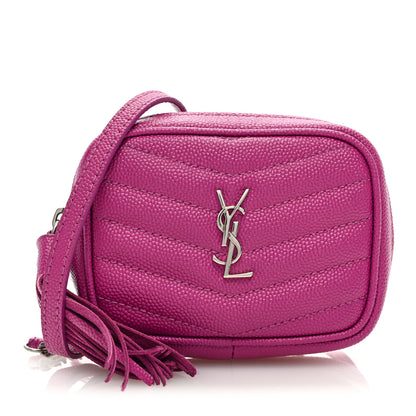 Saint Laurent SAINT LAURENT Grain De Poudre Matelasse Monogram Baby Lou Camera Bag Electric Fuxia 1 of 8