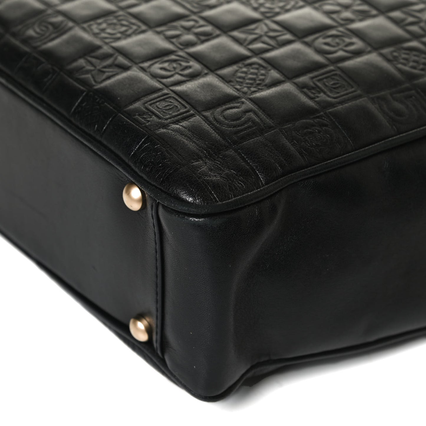 Lambskin Precious Symbols Shopping Tote Black