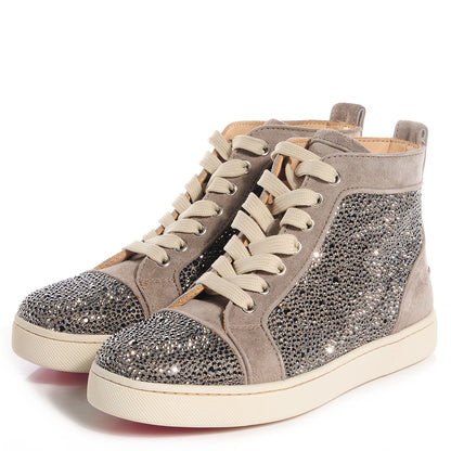 Christian Louboutin Suede Strass Embellished Louis Flat Sneakers Anthracite 37.5 3 of 3