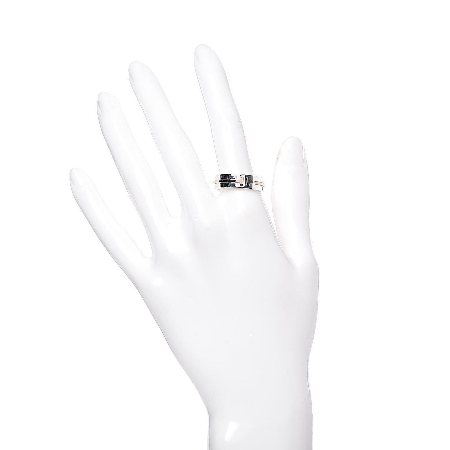 Sterling Silver 18K Rose Gold T Wide Band Ring 56 7.75