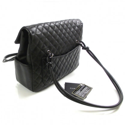 Chanel Calfskin Quilted Large Cambon Flap Black White 3 of 13