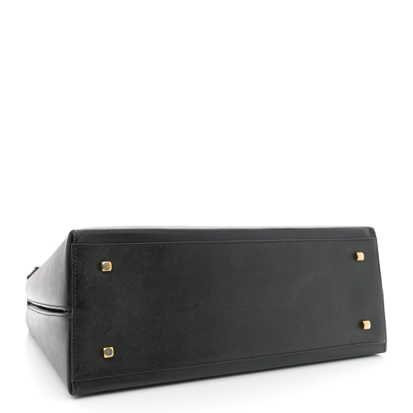 Hammered Calfskin Iconic Large Top Handle Bag Black