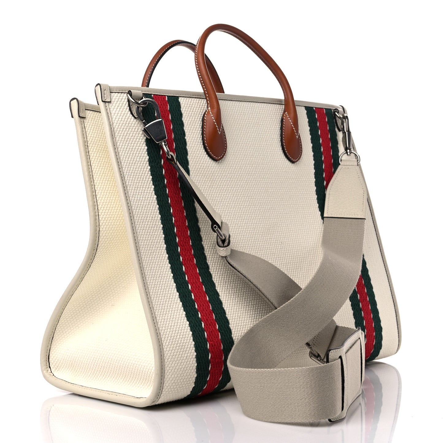 Canvas Interlocking GG Canvas Tote White