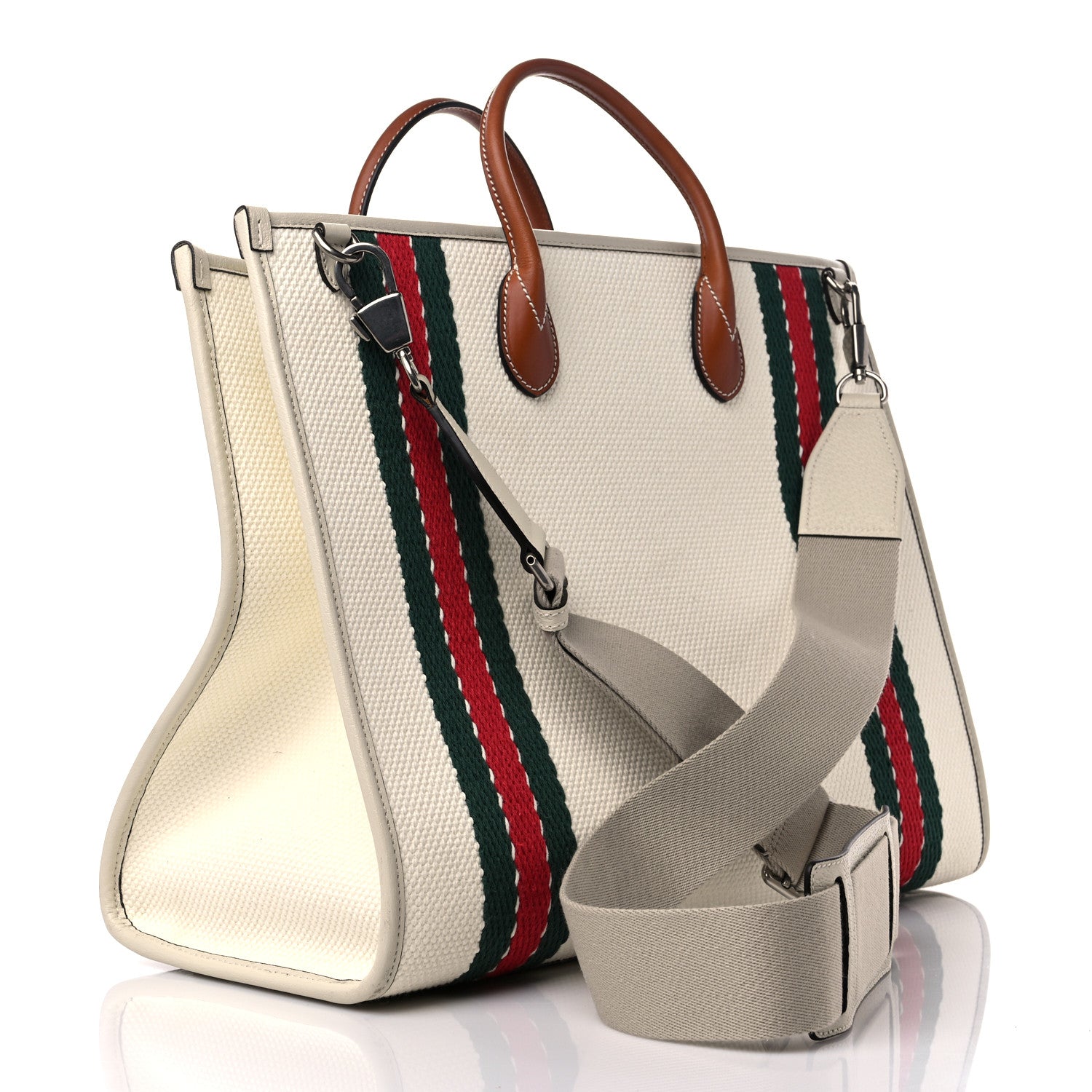 Gucci Canvas Interlocking GG Canvas Tote White 3 of 13