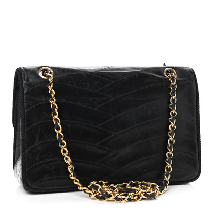 Chanel Lambskin Scallop Quilted Single Flap Black 2 of 12