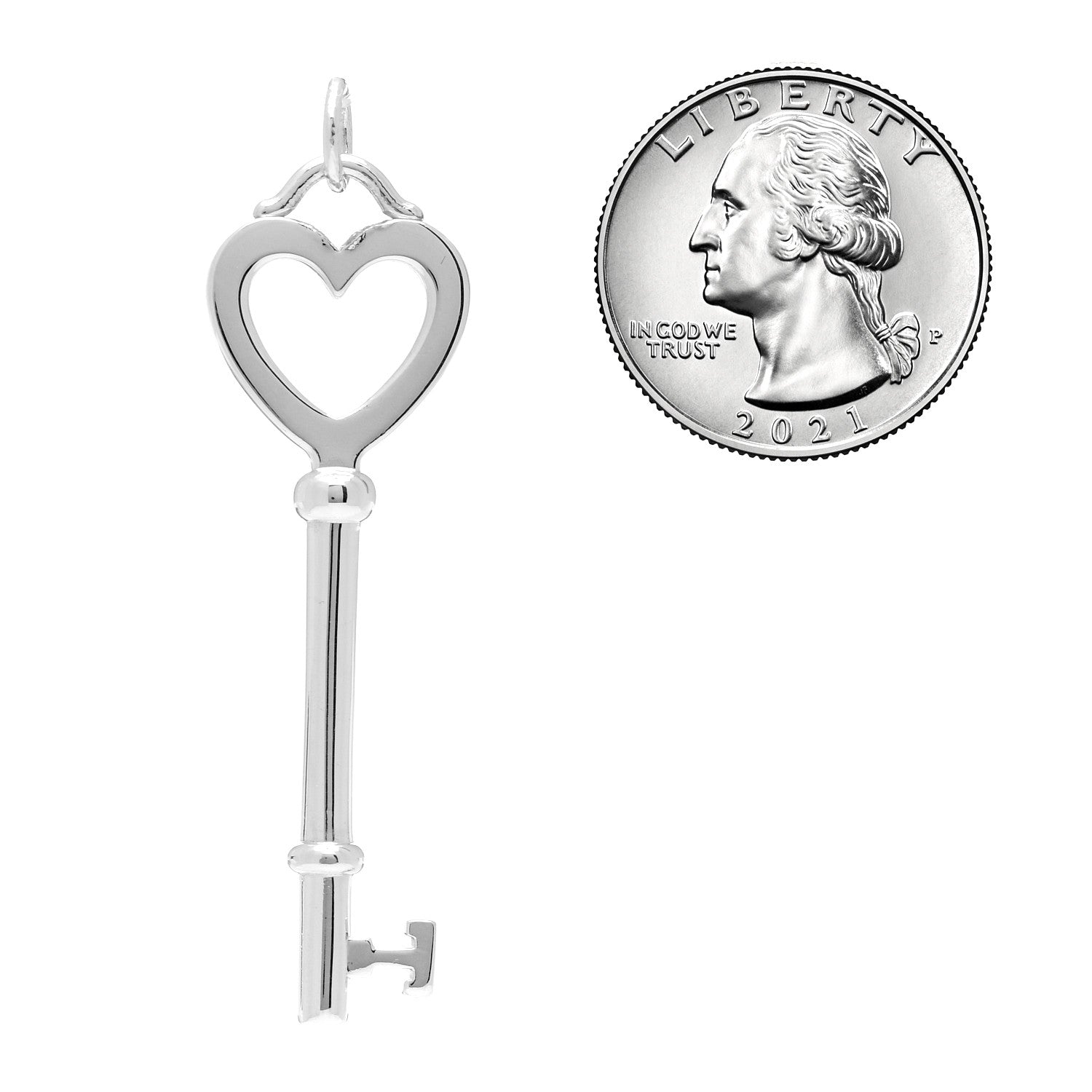 Tiffany Sterling Silver Large Heart Key Pendant 2 of 3