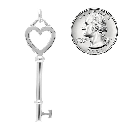 Tiffany Sterling Silver Large Heart Key Pendant 2 of 3