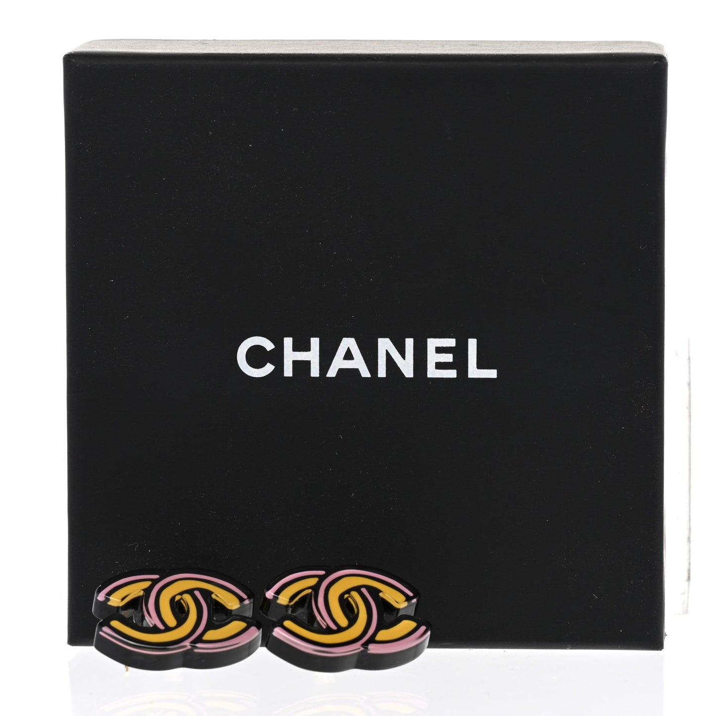 Resin CC Earrings Black Multicolor