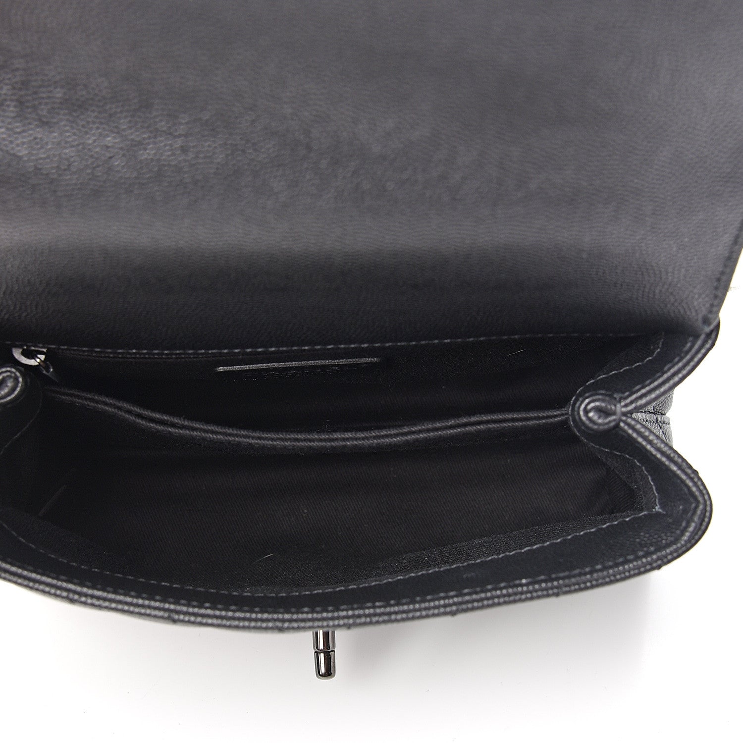 Chanel Caviar Chevron Quilted Mini Coco Handle Flap So Black 4 of 10