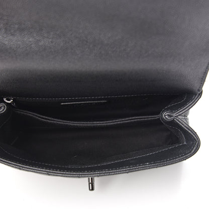 Chanel Caviar Chevron Quilted Mini Coco Handle Flap So Black 4 of 10