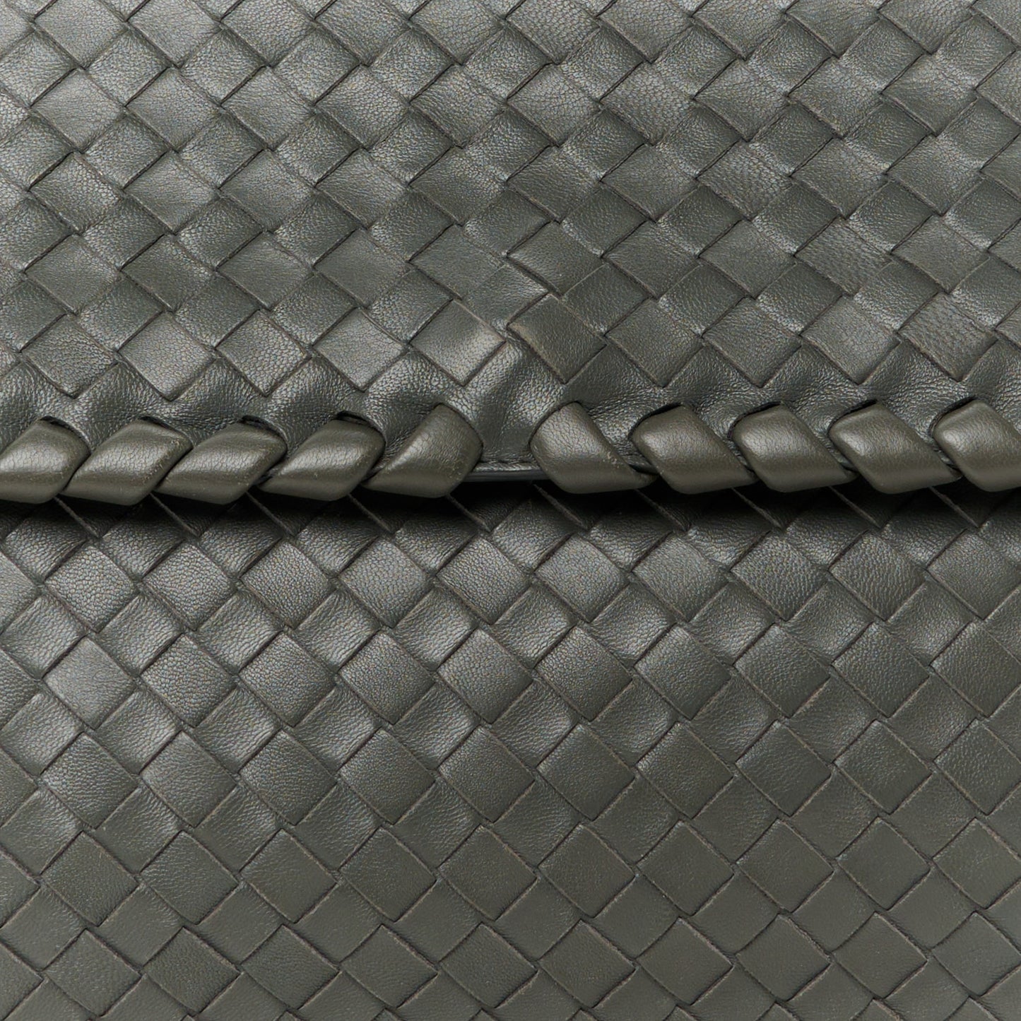 Nappa Intrecciato Olimpia Shoulder Bag Steel