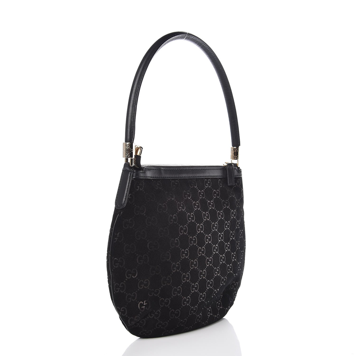 Gucci Suede Guccissima Monogram Hobo Black 3 of 9