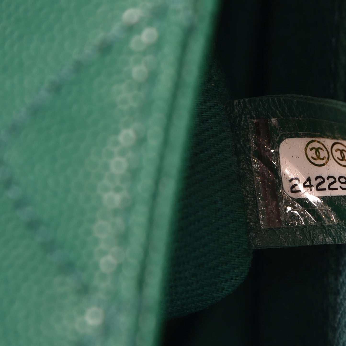 Caviar Quilted Small Coco Handle Flap Green