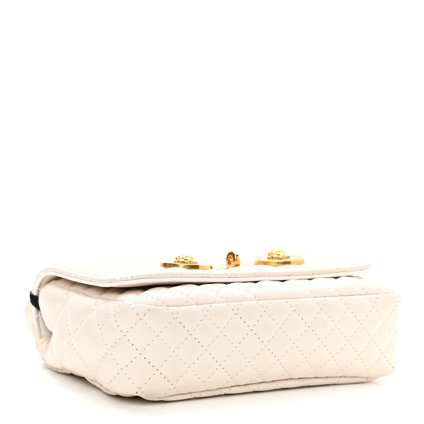 Nappa Quilted Icon Shoulder Bag White