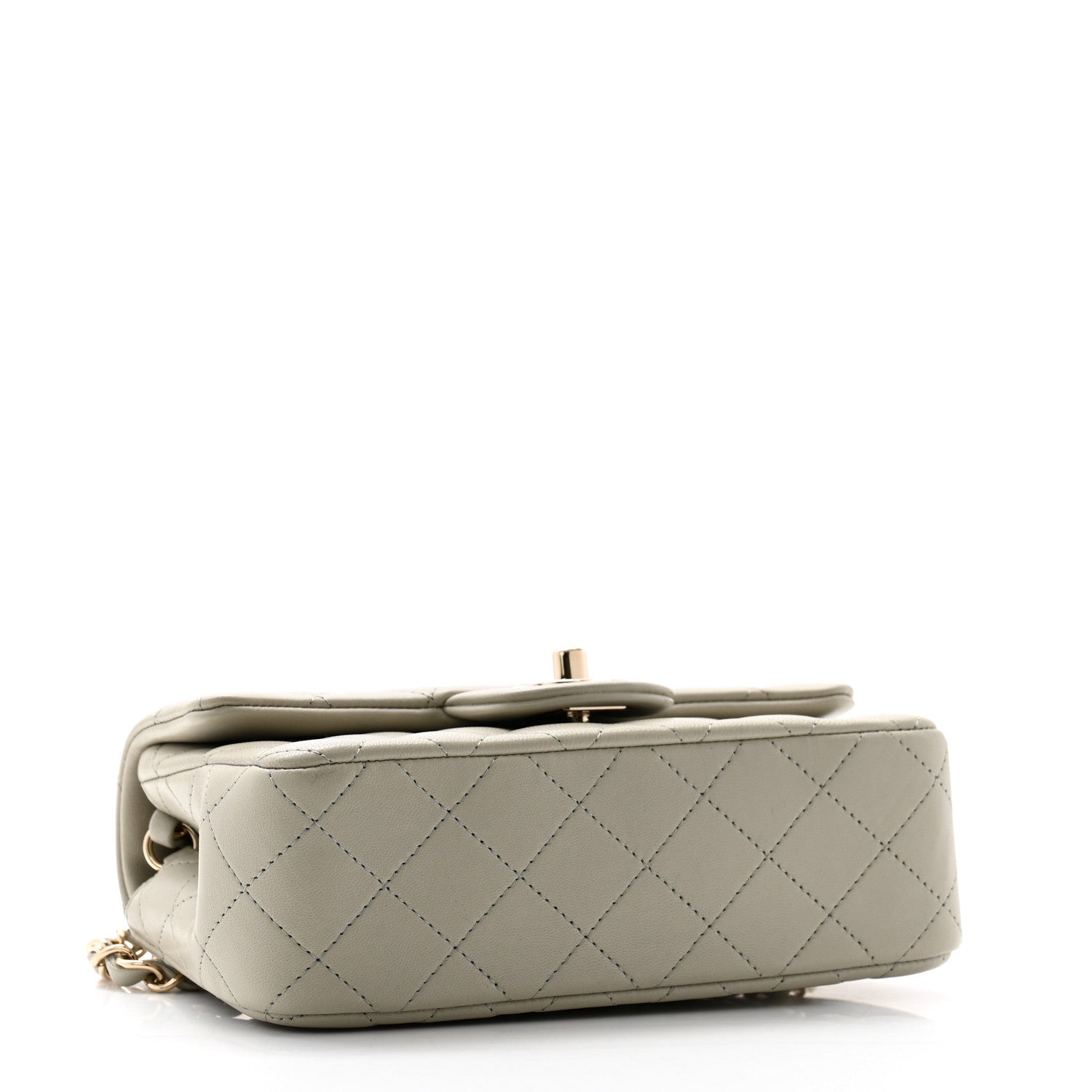 Chanel Lambskin Quilted Mini Rectangular Flap Grey 4 of 10