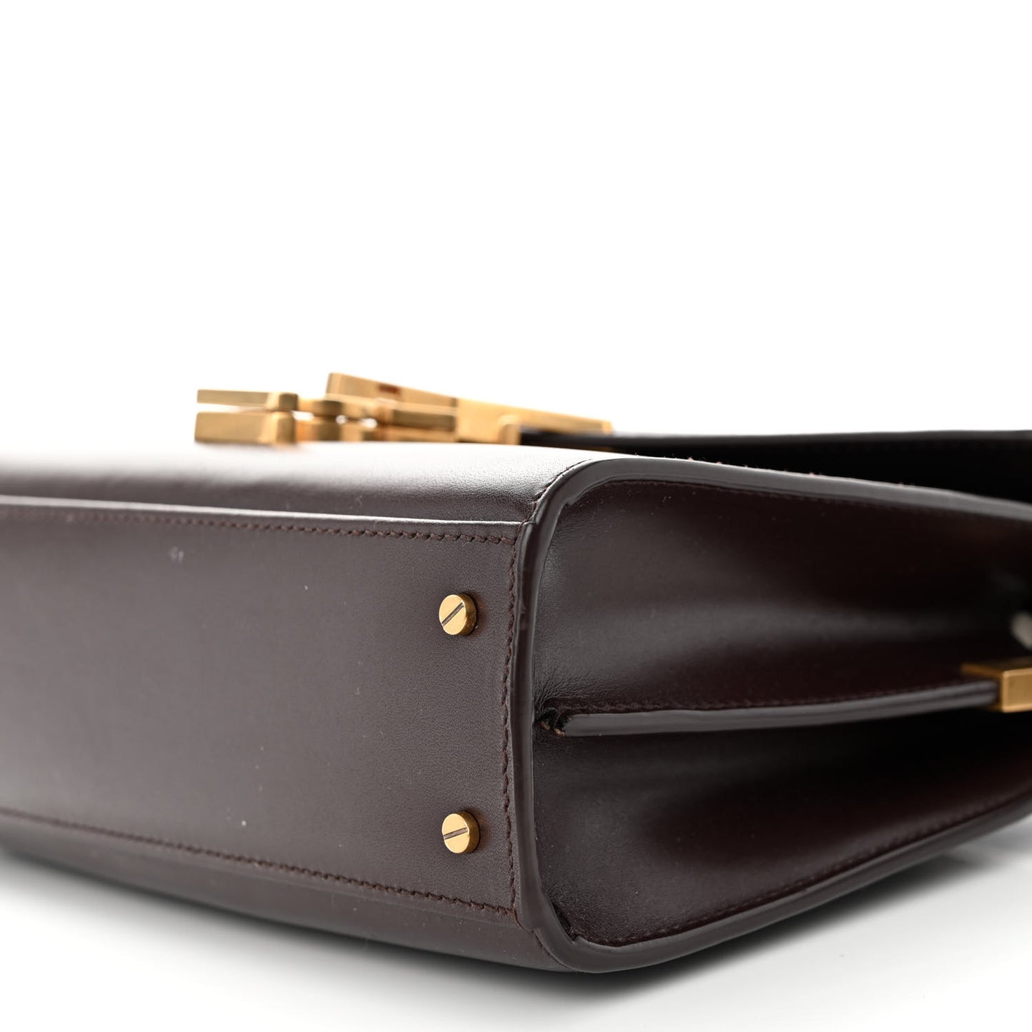 SAINT LAURENT Calfskin Mini Classic Monogram Cassandra Top Handle Rouge Legion