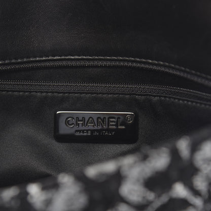 Chanel Painted Tweed Medium Single Flap Black Grey 6 of 11