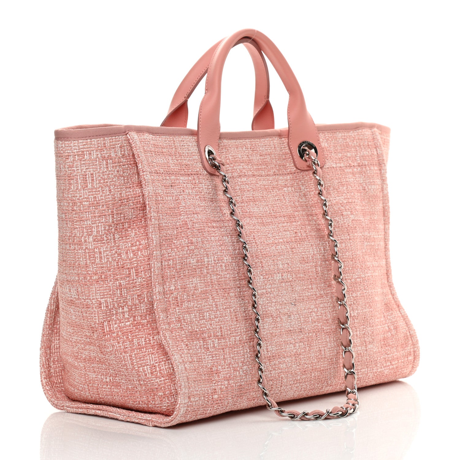 Chanel Canvas Medium Deauville Tote Pink 3 of 10