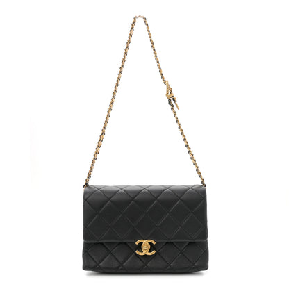 Chanel Calfskin Quilted Belt Chain Flap Black 1 of 11