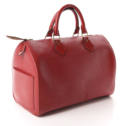 Louis Vuitton Epi Speedy 30 Castillan Red 3 of 15
