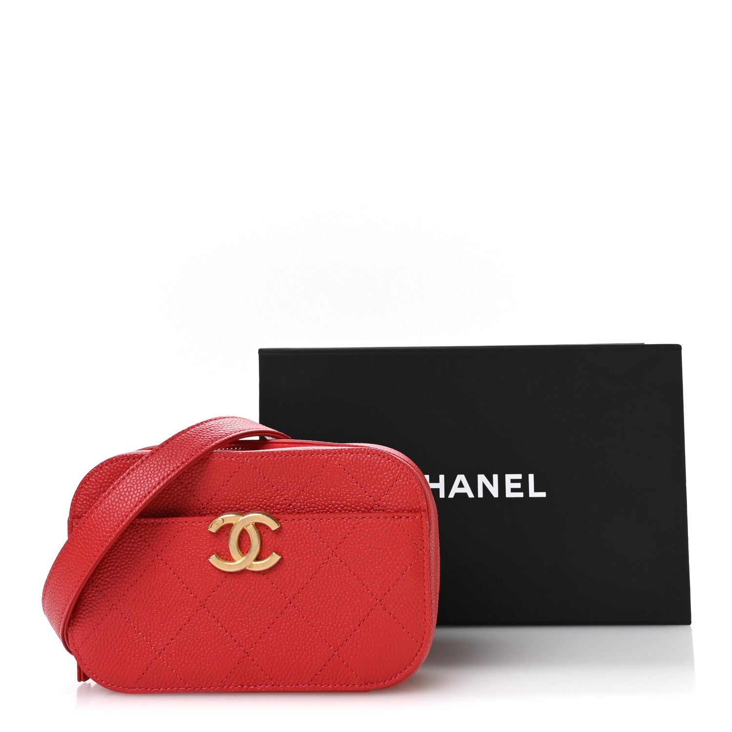 Chanel Caviar Quilted Waist Bag Red 11 of 11