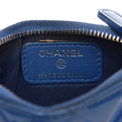 Chanel Patent Quilted Key Holder Case Dark Blue 7 of 9