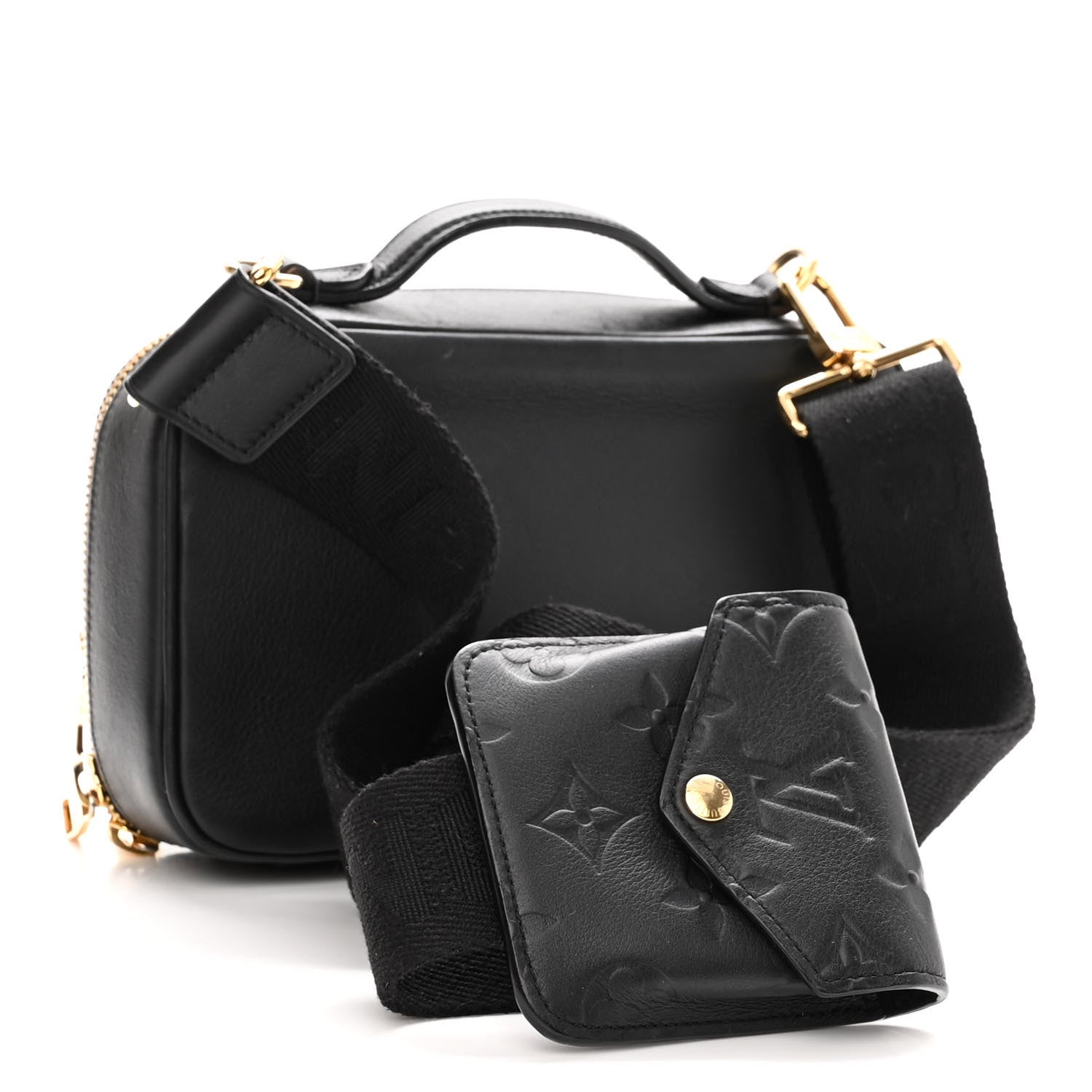 Louis Vuitton Calfskin Monogram Embossed Utility Bag Black 3 of 9