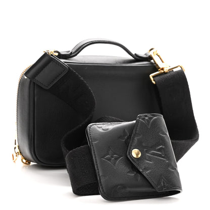 Louis Vuitton Calfskin Monogram Embossed Utility Bag Black 3 of 9