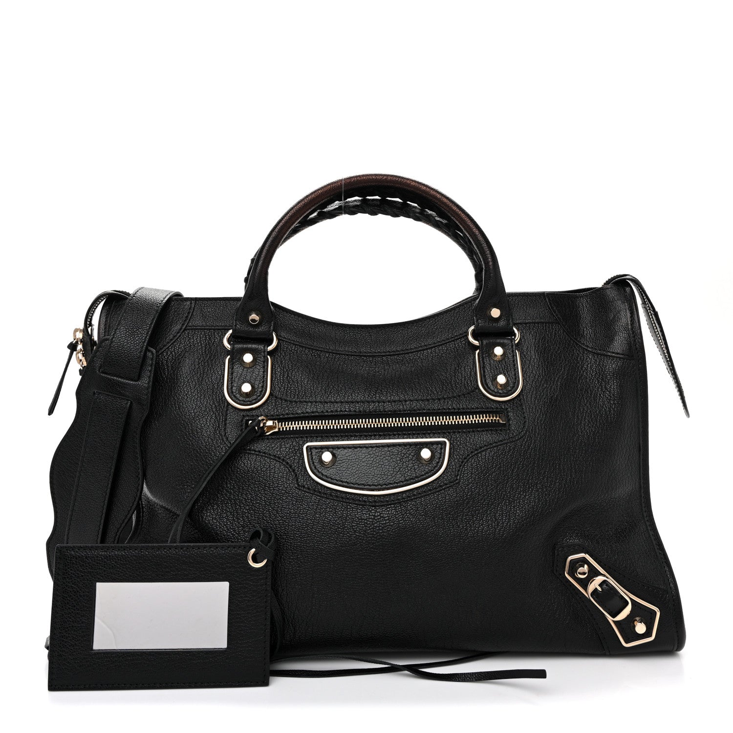 Balenciaga Chevre Gold Metallic Edge Hardware City Black Black 3 of 12