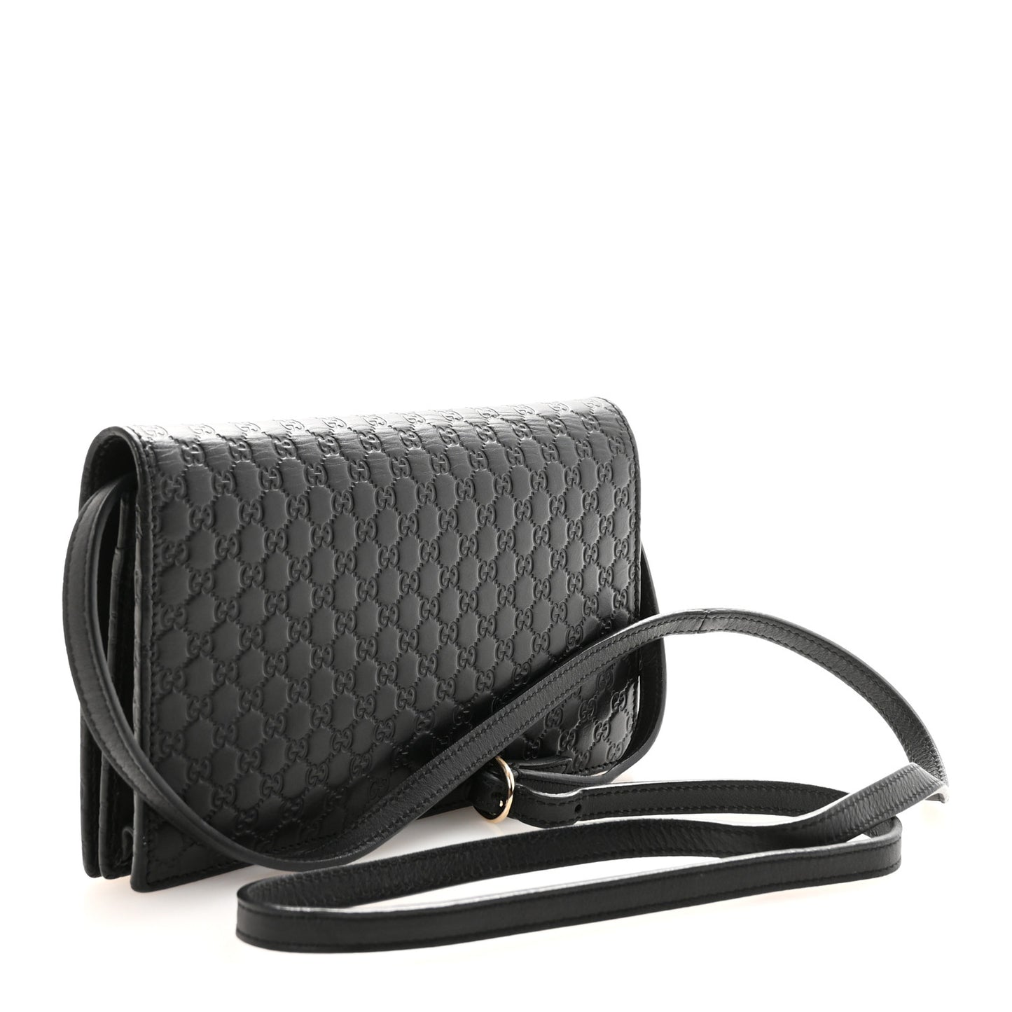 Microguccissima Crossbody Wallet Black