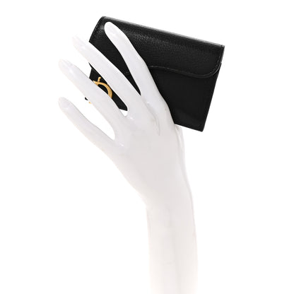 Christian Dior Goatskin Saddle Card Holder Black 2 of 9