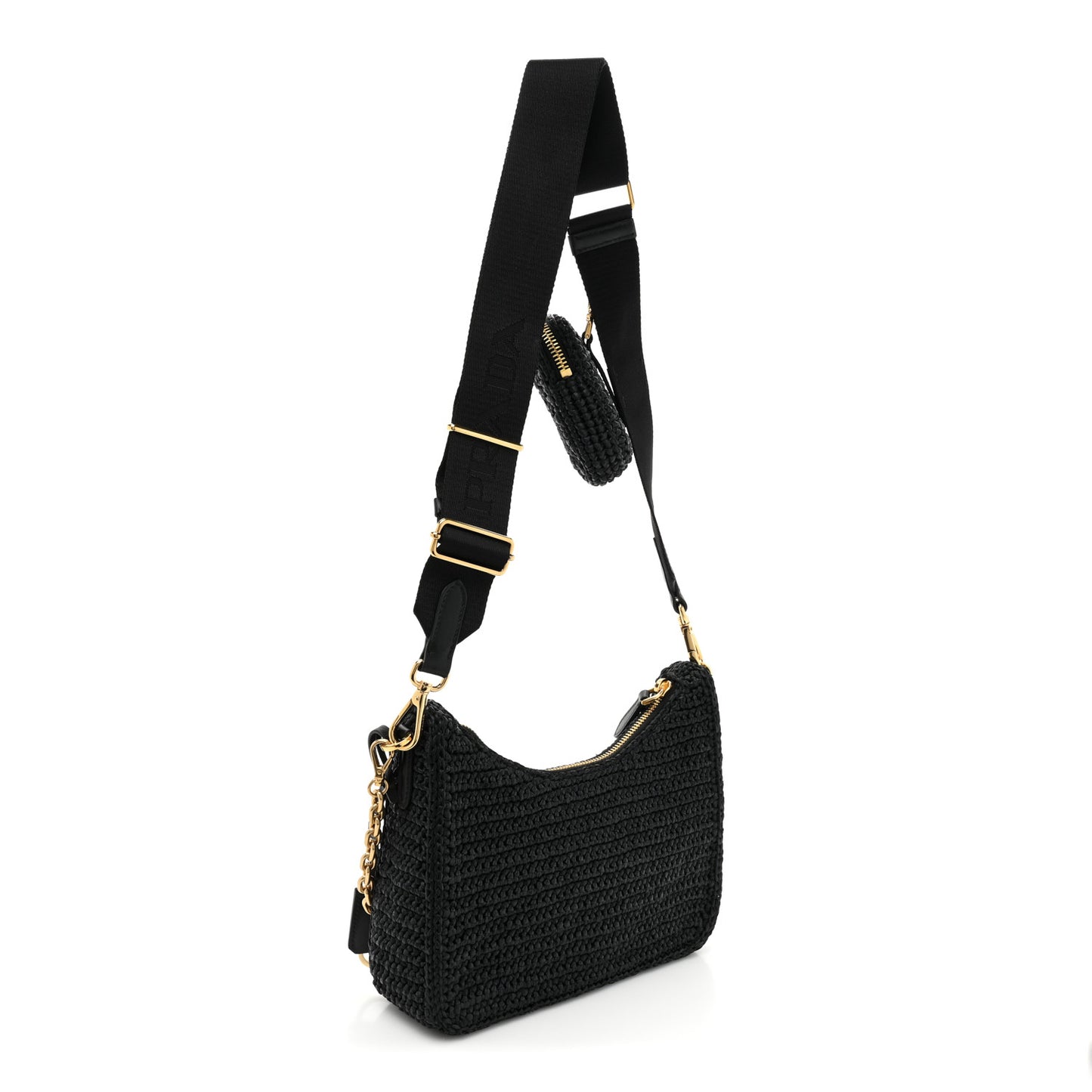 Yarn Raffia Effect Crochet Re-Edition 2005 Shoulder Bag Black