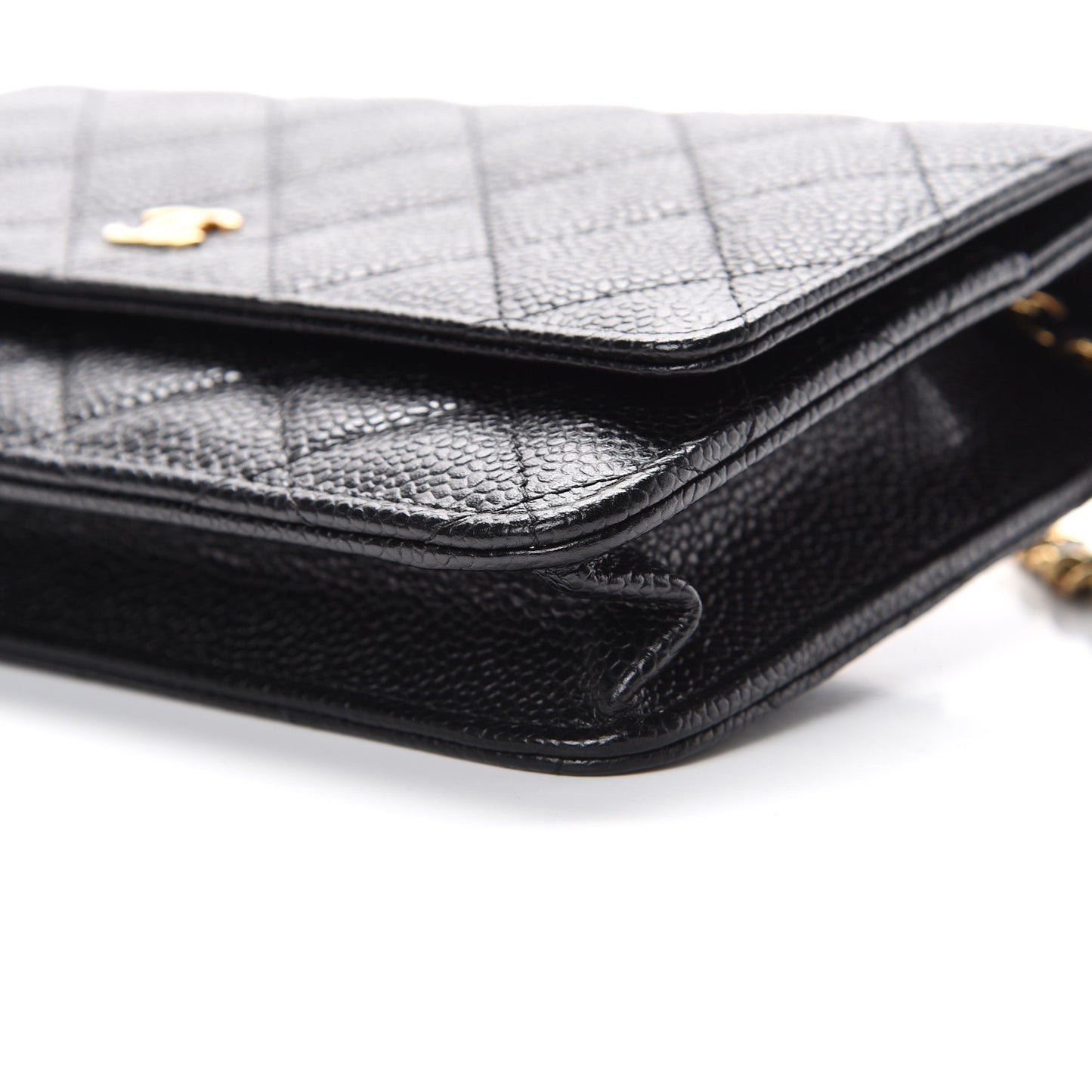 Caviar Quilted Wallet On Chain WOC Black