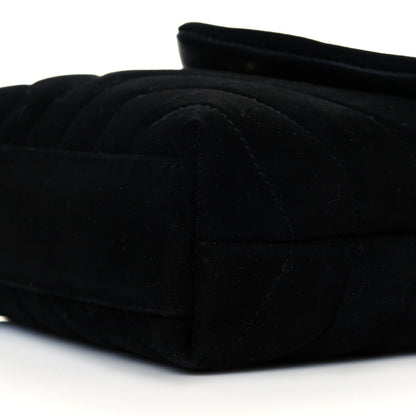 Saint Laurent Suede Y Quilted Monogram Toy Loulou Crossbody Bag Black 8 of 9
