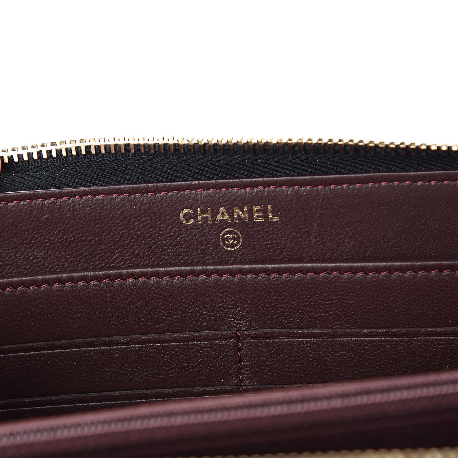 Chanel Lambskin Quilted Large Gusset Zip Around Wallet Black 6 of 13