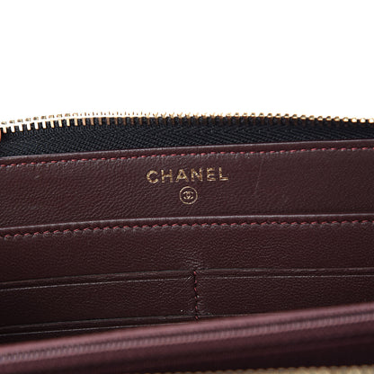Chanel Lambskin Quilted Large Gusset Zip Around Wallet Black 6 of 13