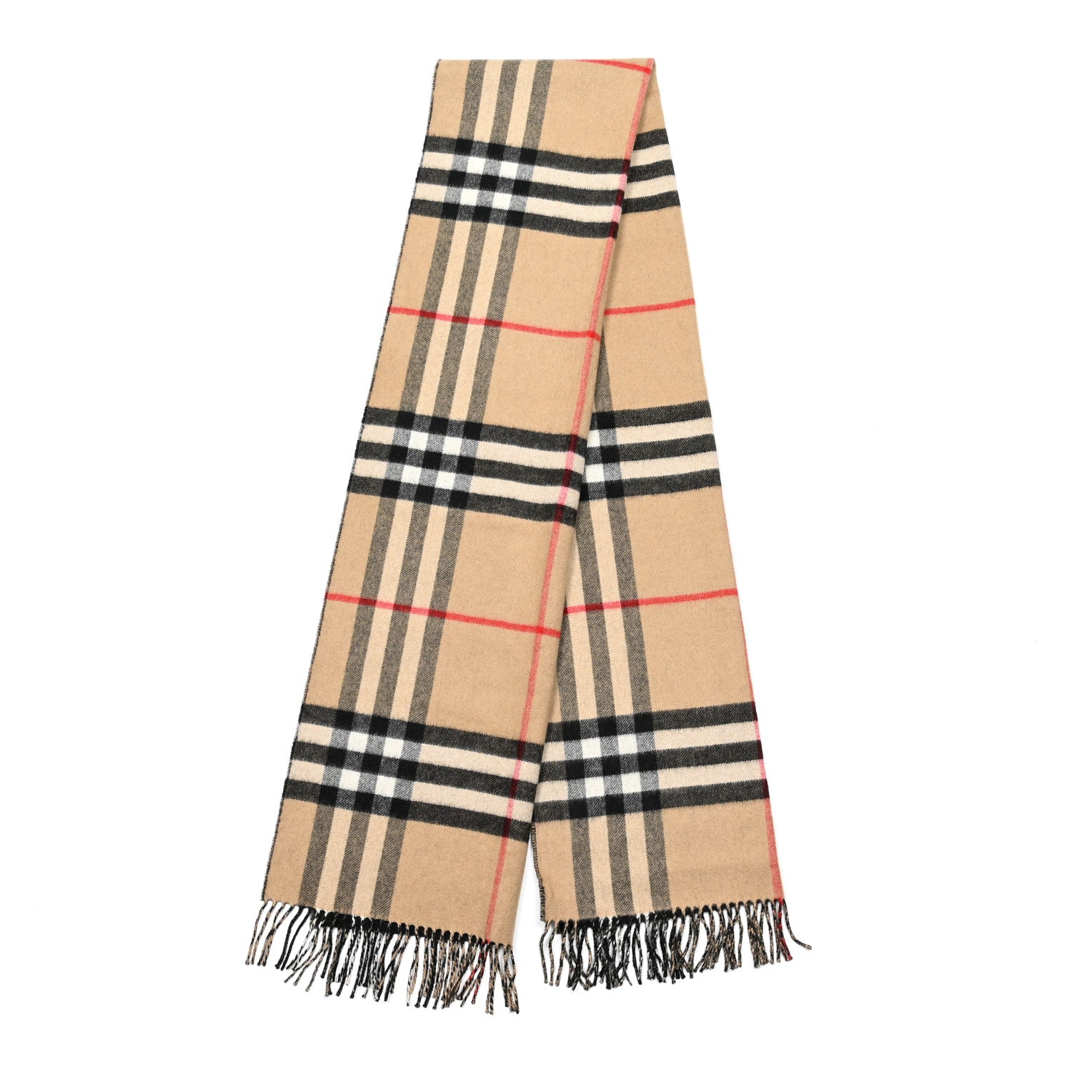 Burberry Cashmere Stripe and Check Reversible Scarf Black Beige 3 of 7