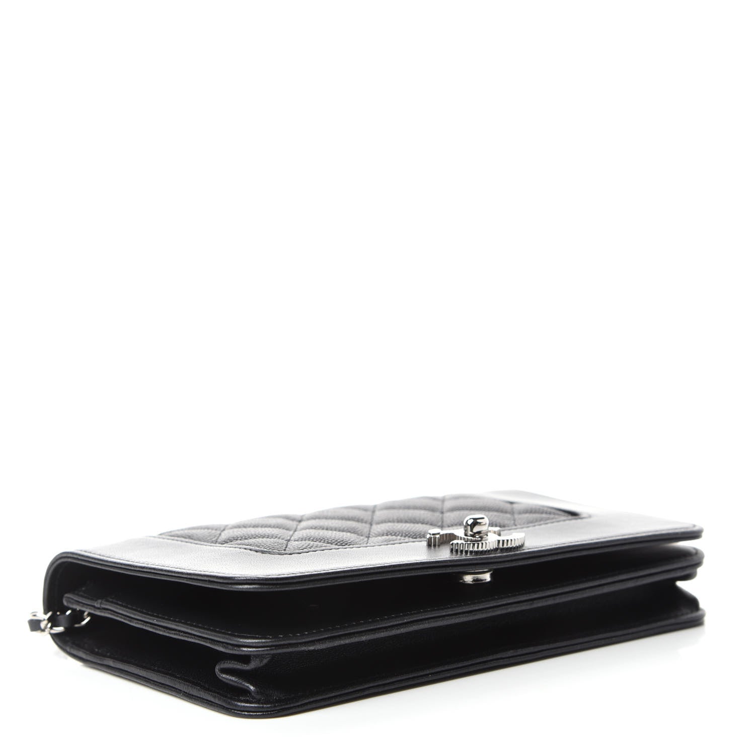 Chanel Caviar Quilted Vintage Mademoiselle Wallet On Chain WOC Black 4 of 13