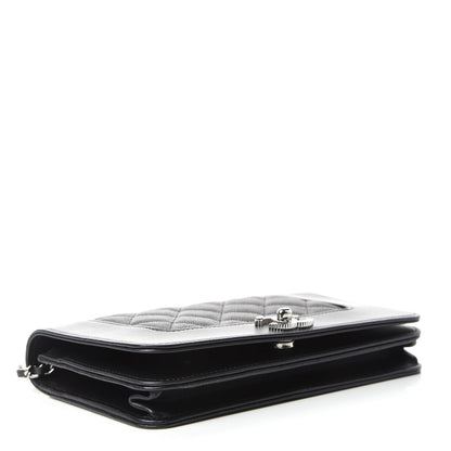 Chanel Caviar Quilted Vintage Mademoiselle Wallet On Chain WOC Black 4 of 13