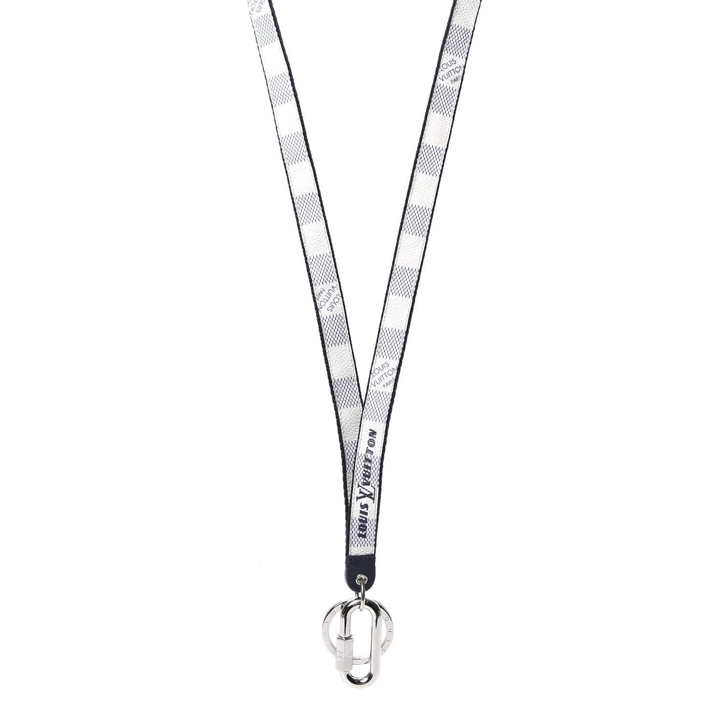 Damier Coastline Lanyard Key Holder White