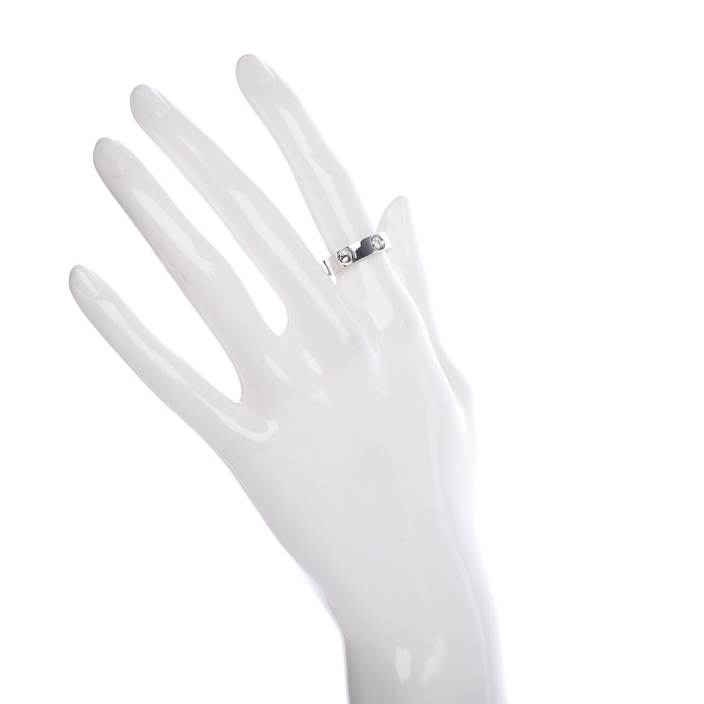 18K White Gold Diamond Empreinte Ring 48 4.5